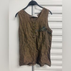 Brown Sleeveless Top